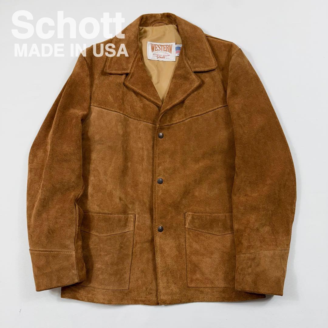 USA製SCHOTT ショット ウエスタン スウェードレザージャケット38美品