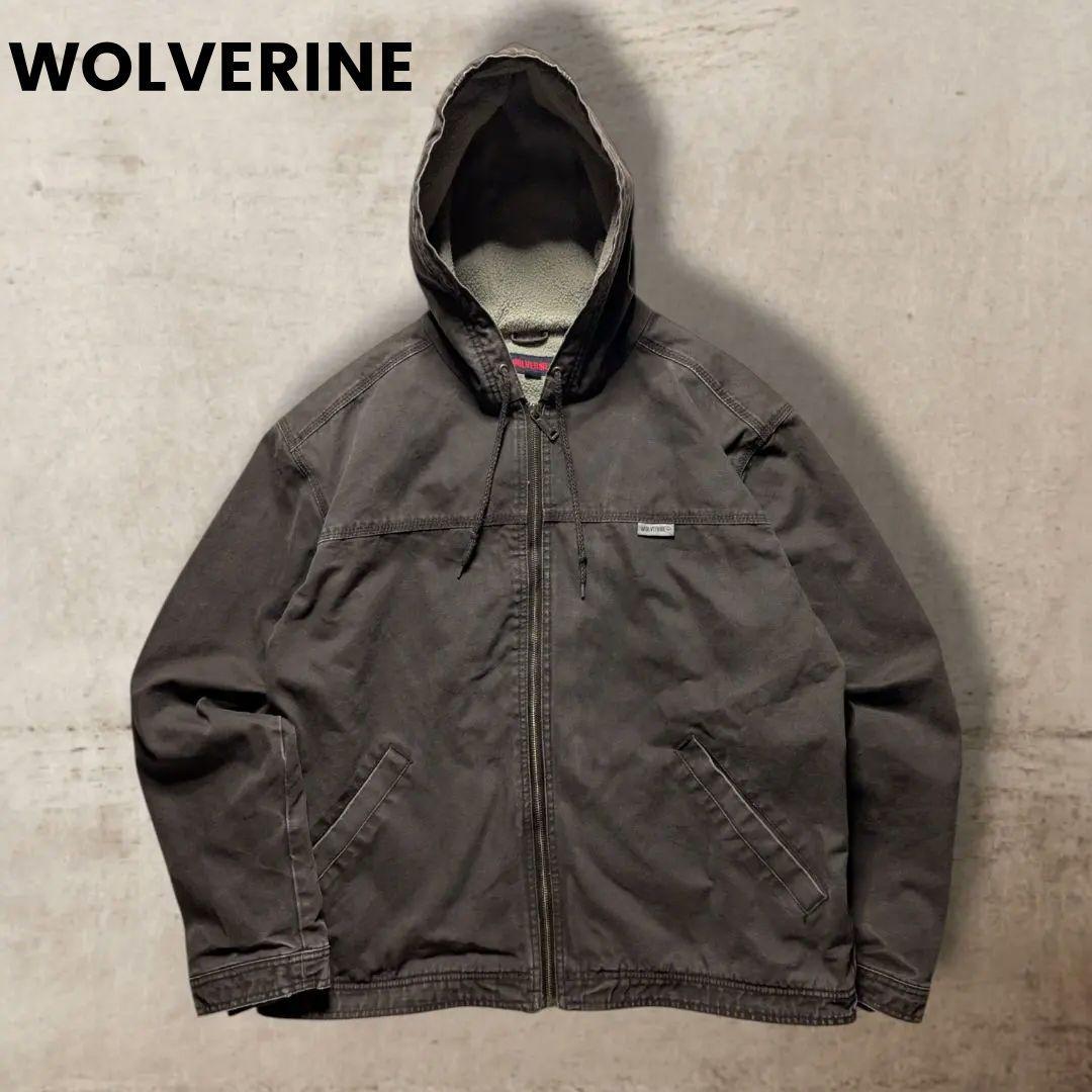 WOLVERINEダックアクティブジャケット 裏ボアフェードブラウン雰囲気系 WOLVERINE - 【WOLVERINE】裏ボア ダックアクティブジャケット