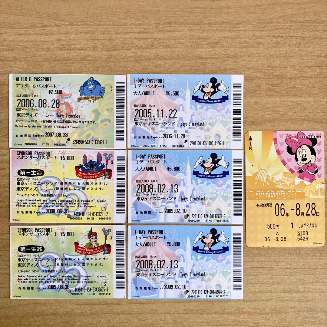 ディズニーランド25周年 ディズニーシー5周年 使用済チケット 6枚