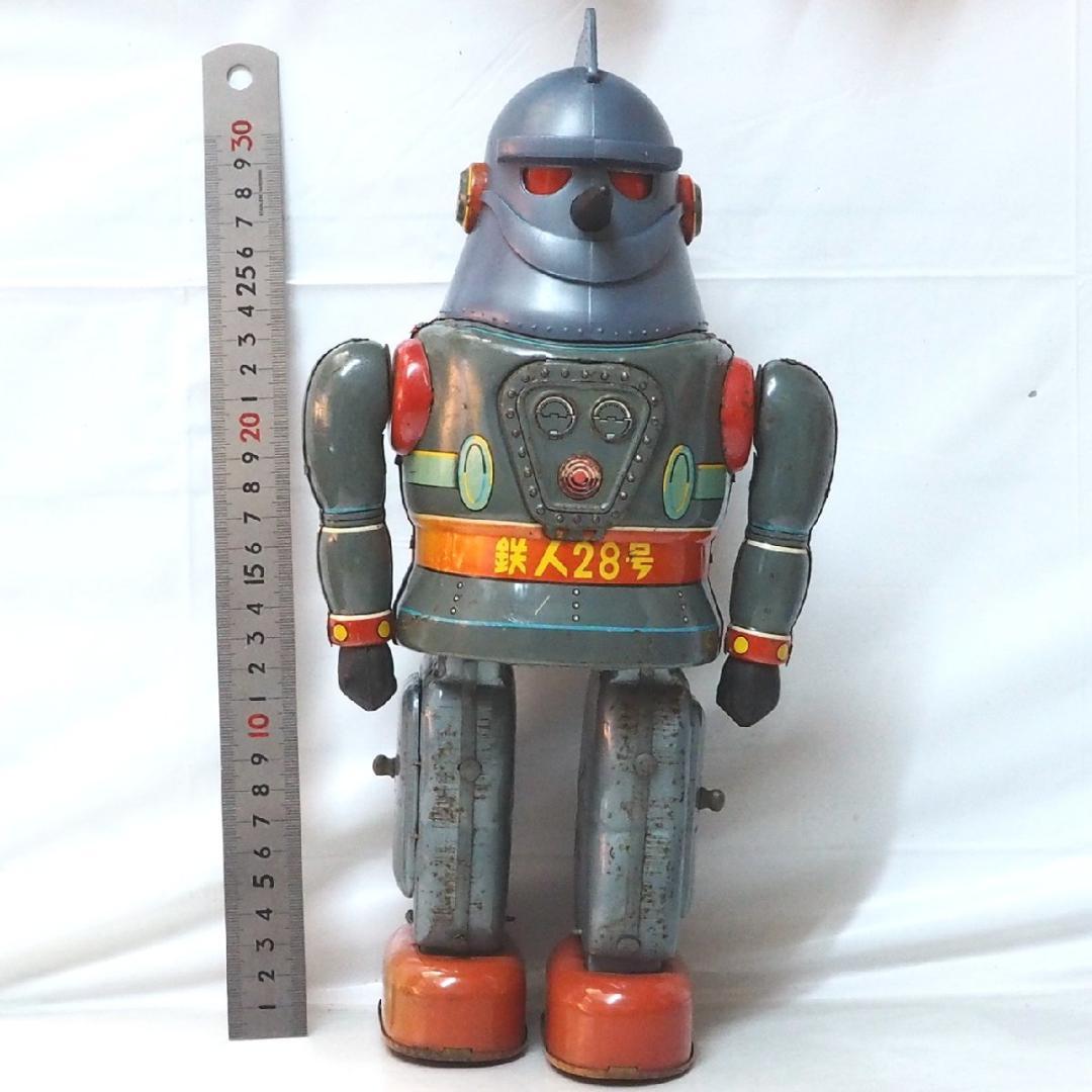 野村【鉄人28号 No.2 ブリキ電動歩行 動作不良】当時物TIN TOY 箱無