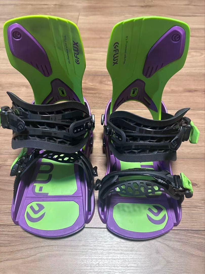 FLUX スノーボードビンディング 紫/緑 DC FLUX スノボセット スノーボード ビンディングセット フラックス DS