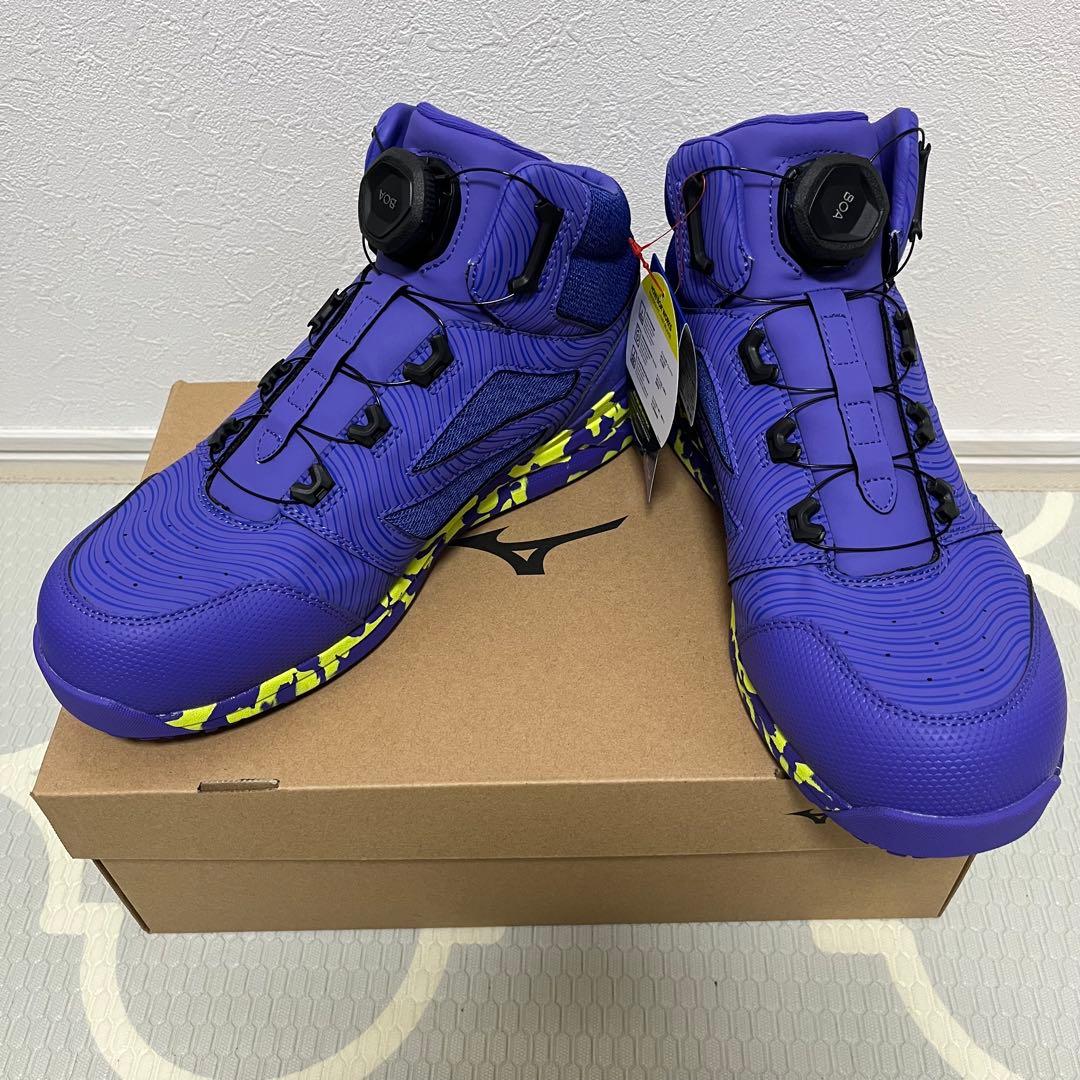 【限定カラー】ミズノ　安全靴　紫　レア