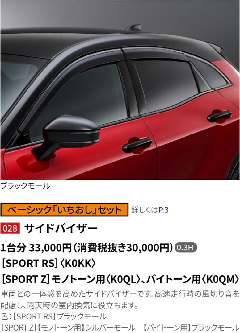 新品　クラウンスポーツ　純正品　サイドバイザー　 スモークメッキ
