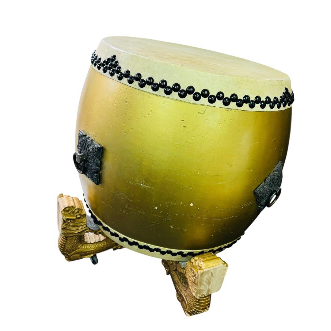 大形太鼓 和太鼓 龍彫刻台座セット 大型 祭り 神輿用 神楽 打楽器　獅子舞