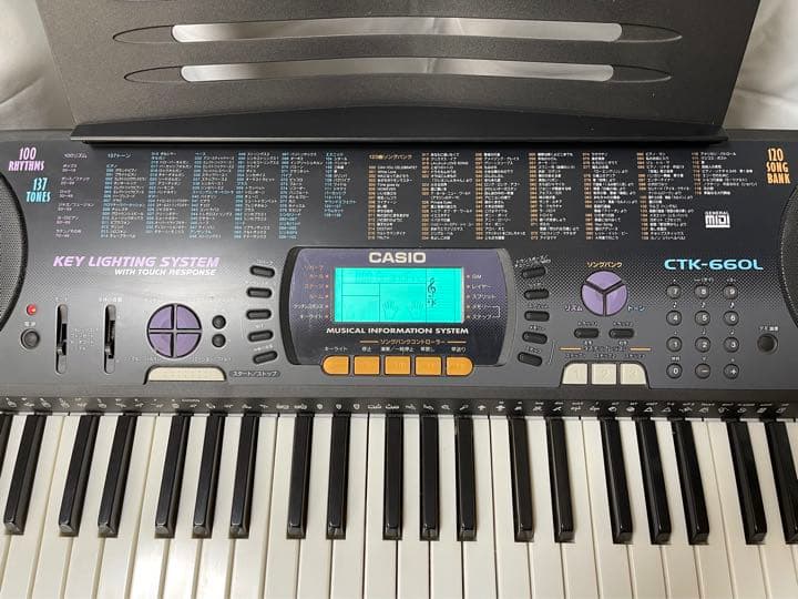 純正スタンド譜面台付 CASIO CTK-660L 光ナビゲーションキーボード