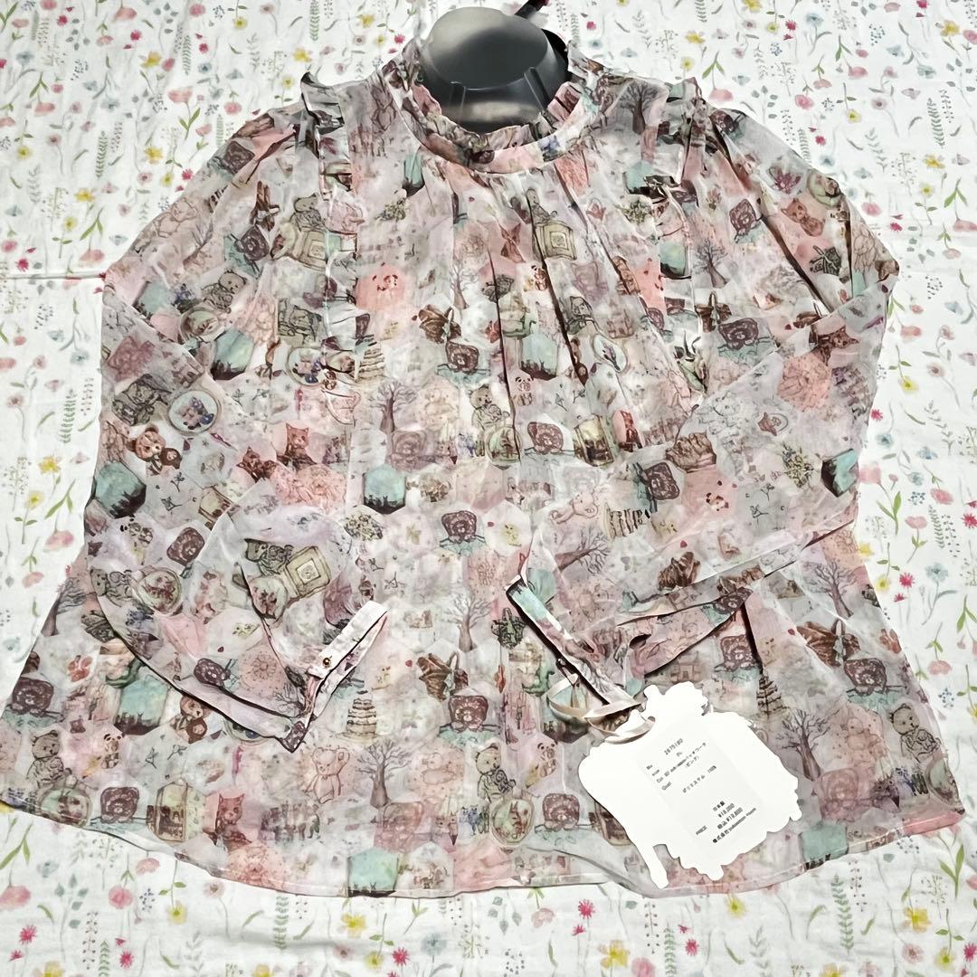 新品 ユキエモン yukiemon 3Lパッチワーク ブラウス ピンク系