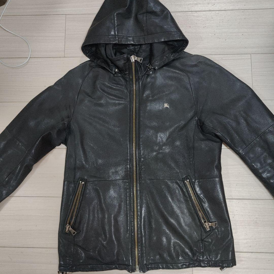 BURBERRY BLACK LABEL フード付きレザージャケット L - メルカリ