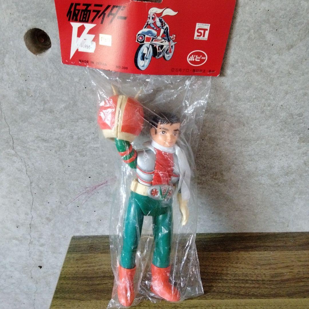 状態最良仮面ライダーV3面取れソフビマフラー付き当時物パチ