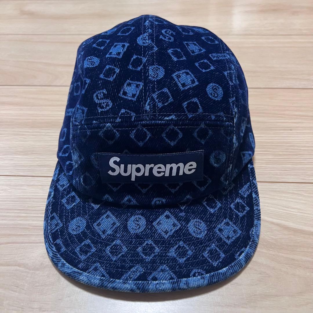 Supreme Flocked Denim Camp Cap モノグラム - メルカリ
