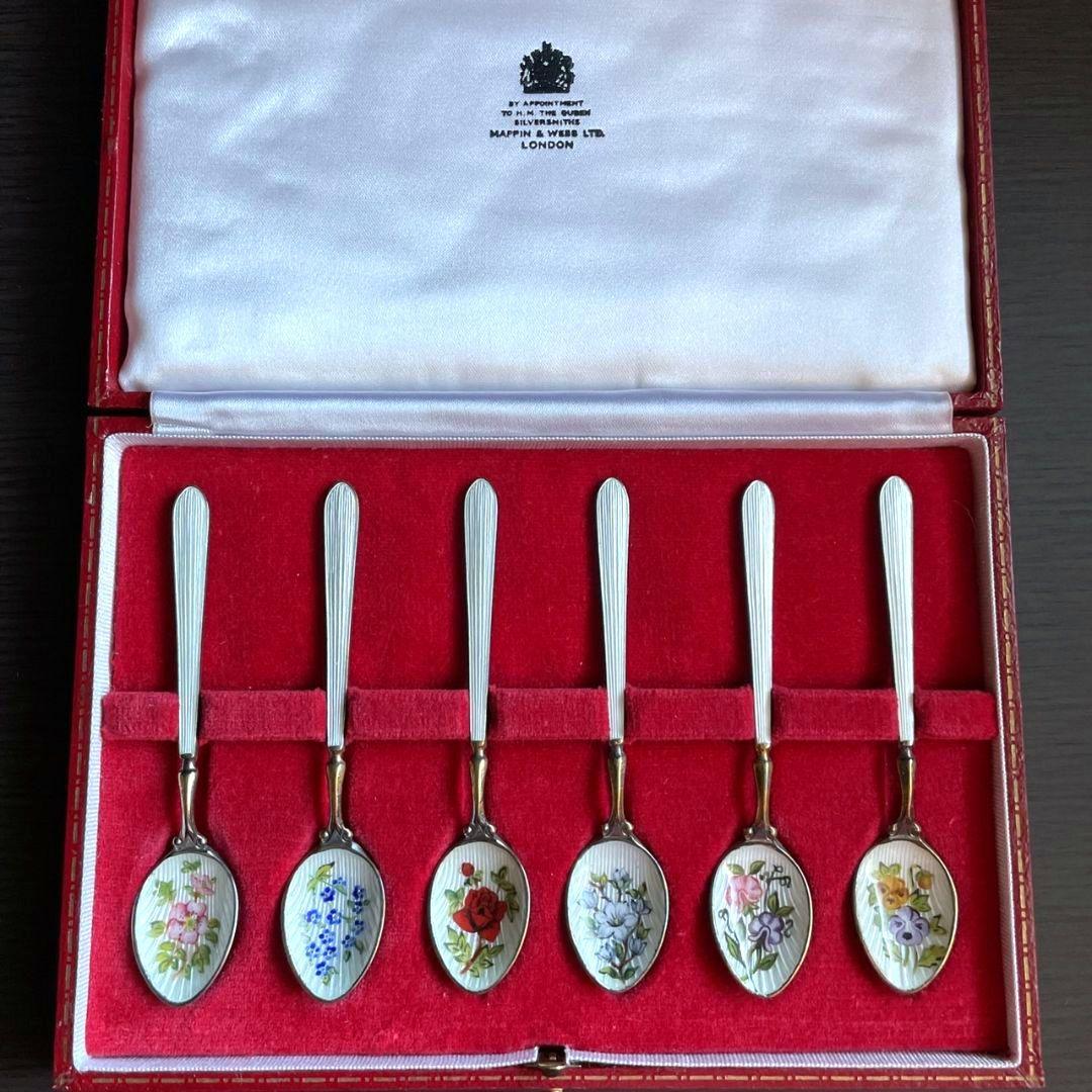 マッピン＆ウェッブ　スターリングシルバー　エナメル　スプーン　6本セット