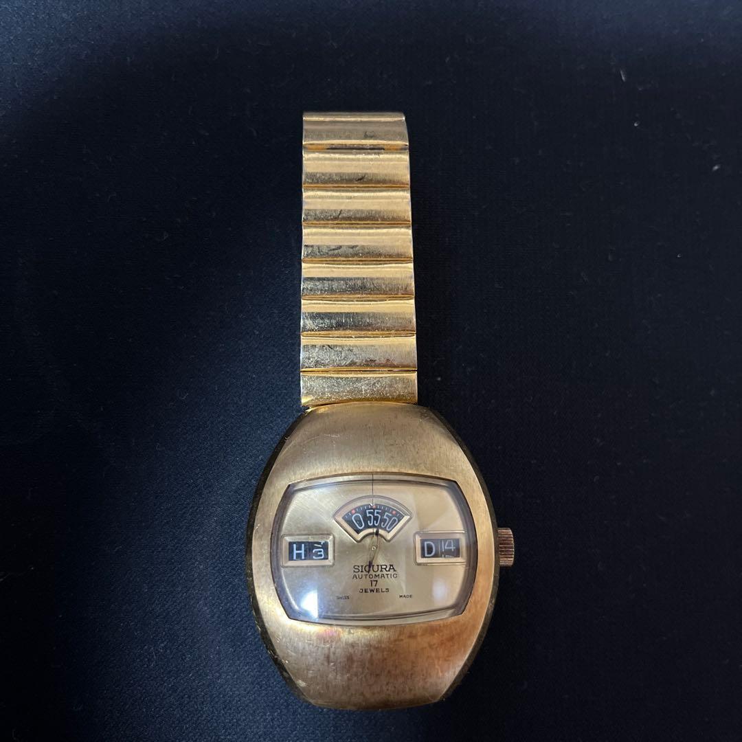 SICURAゴールド アンティークアナログ時計