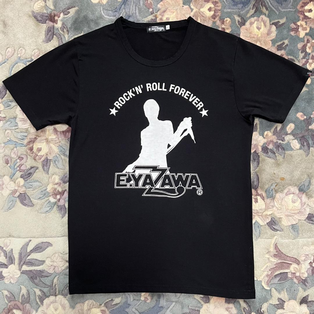 矢沢永吉】シルエット & E.YAZAWAロゴ《古着》Tシャツ 旧Mサイズ
