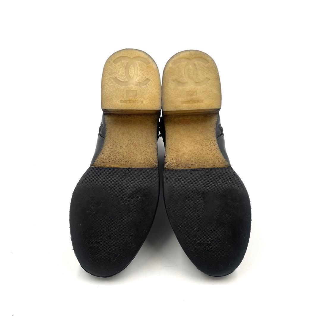 《超美品》CHANEL シャネル ショートブーツ ココマーク 本革 黒 36C
