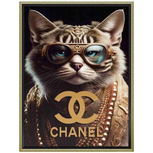 オマージュ アート ファッショナブルデイジー ロゴ 絵画 ネコ 猫 シャネル