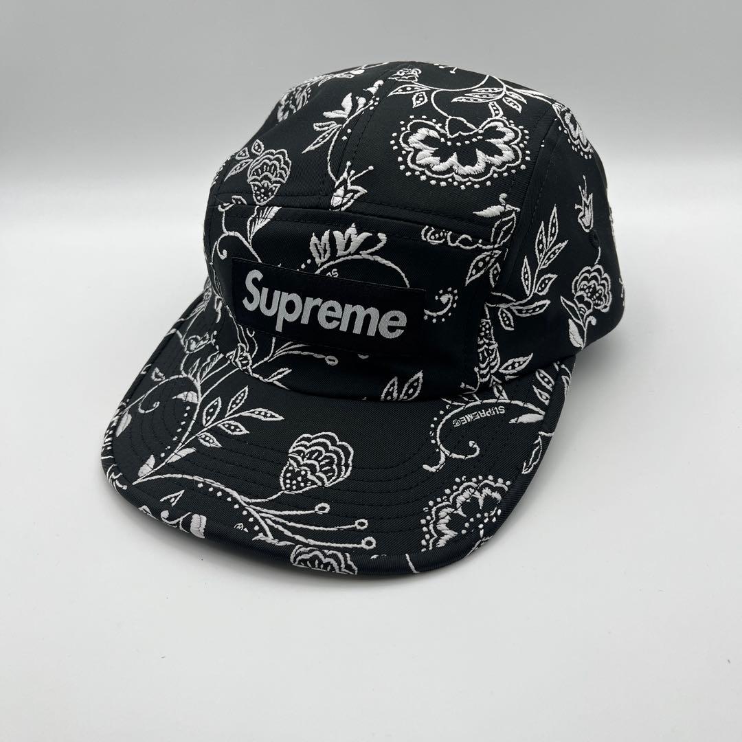 Supreme 花柄 ジャガード　キャップ Supreme - FLORAL JACQUARD CAMP CAP BLACK 【SS25H36】 – HOMEGAME TOKYO