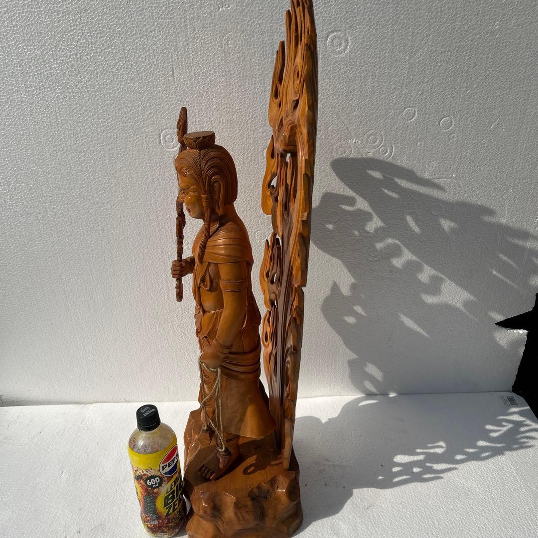 木製仏像 不動明王のデザイン 約70センチ - メルカリ