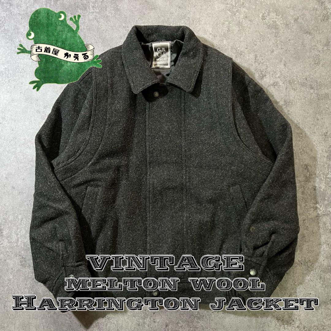 【即日発送・国内古着】ハリントンジャケット　短丈アウター　グランパコア　濃灰色