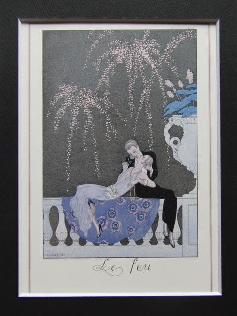 ジョルジュ・バルビエ、希少画集画・特殊紙、新品高級額装付、状態良好