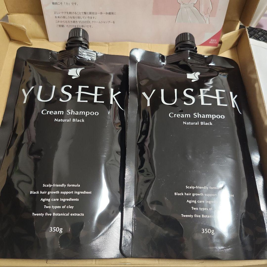 YUSEEK クリームシャンプー ナチュラルブラック 350g×2　ユーシーク