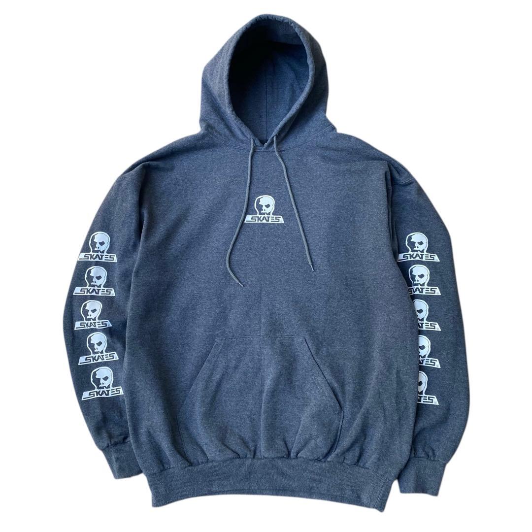 希少XL！SKULL SKATES スカルスケーツ パーカー ビッグロゴ グレー