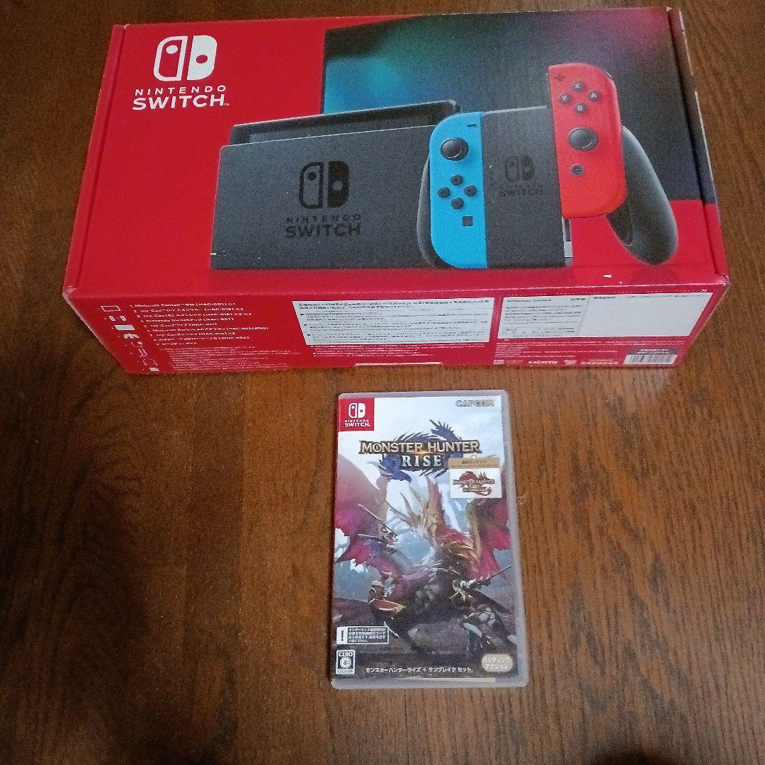Nintendo Switch 本体 青/赤 モンスターハンターライズセット
