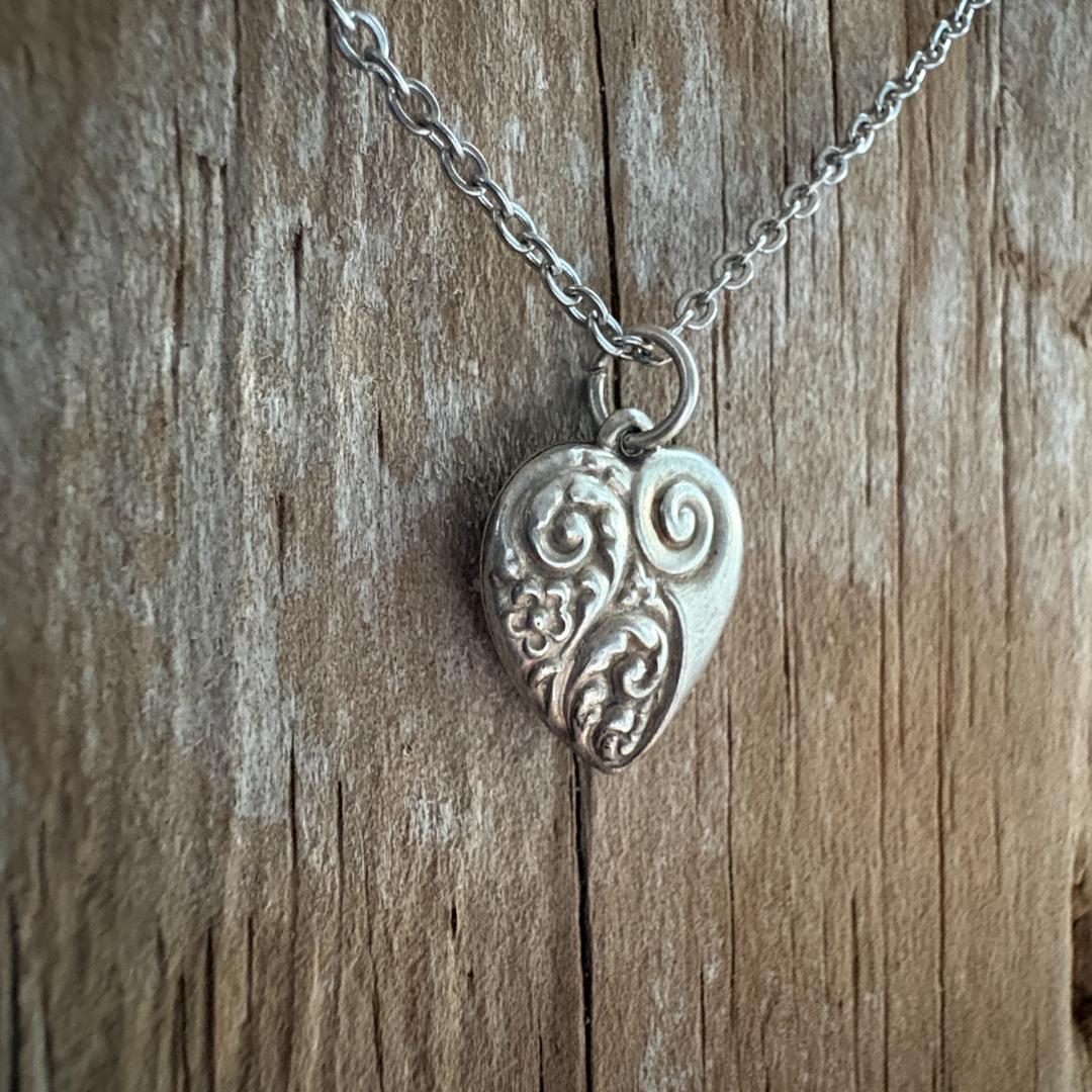 スウィートハートジュエリー 40s WW2 シルバー 勿忘草 花 渦巻き