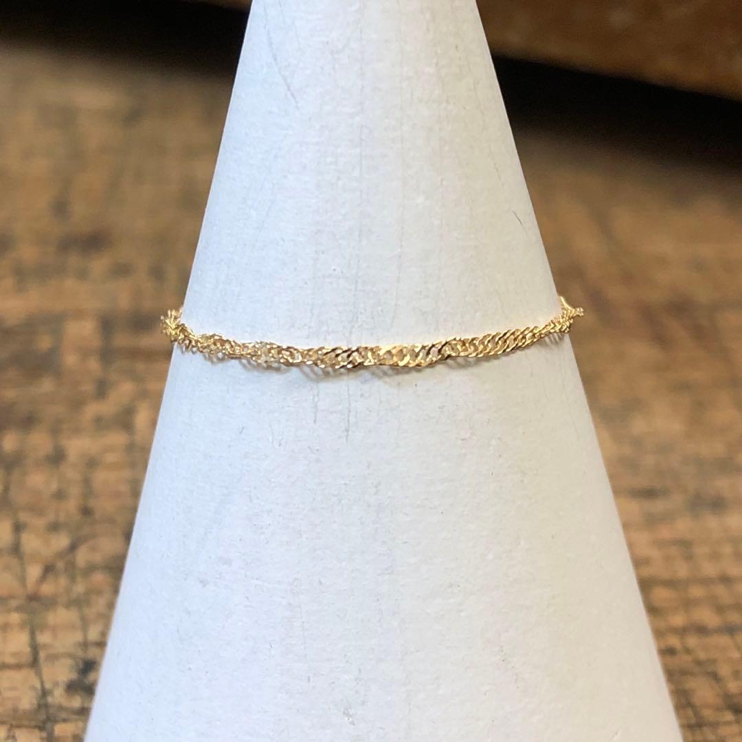 K18 ゴールド 1.1mm スクリューチェーンリング レディース 指輪 - メルカリ