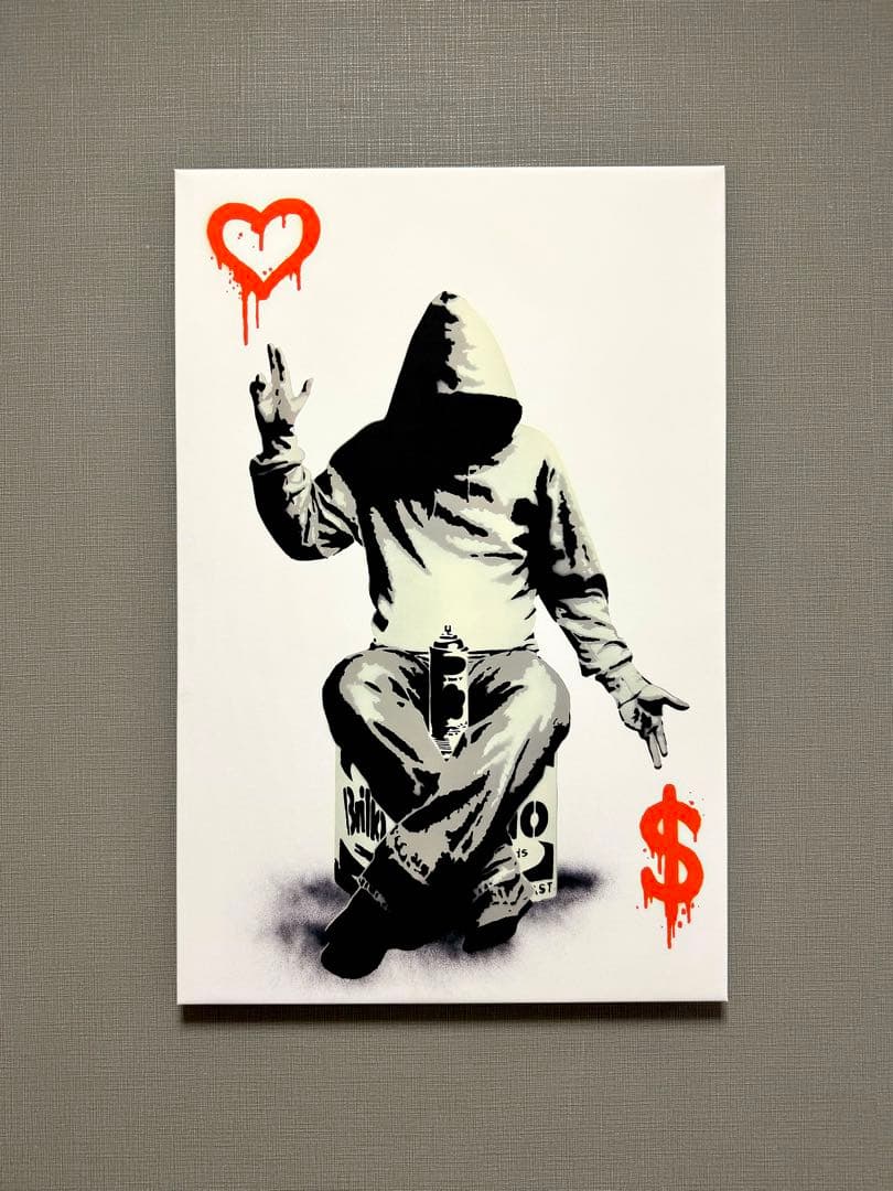 No.196木枠付きキャンバスアート　ブランドアートポスター　BANKSY