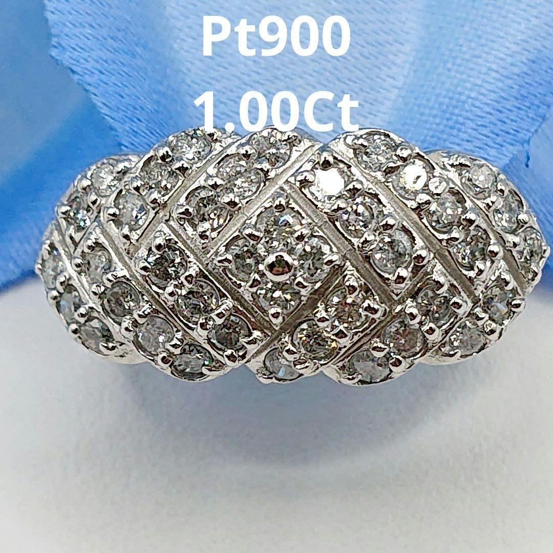 kariar様1カラット パヴェ風 天然ダイヤモンドリング プラチナ900