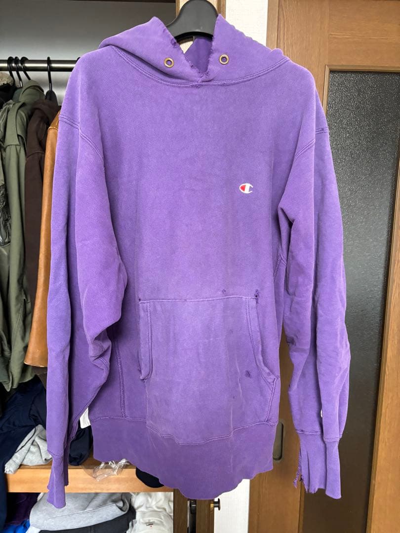チャンピオン　リバースウィーブ　パープル　アメリカ製　90s boro