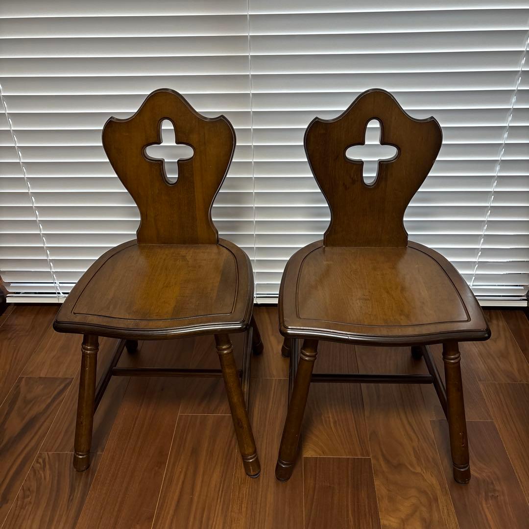 四国工芸　森のサーカス　アンティーク チェア 2脚セット 椅子 イス（2）