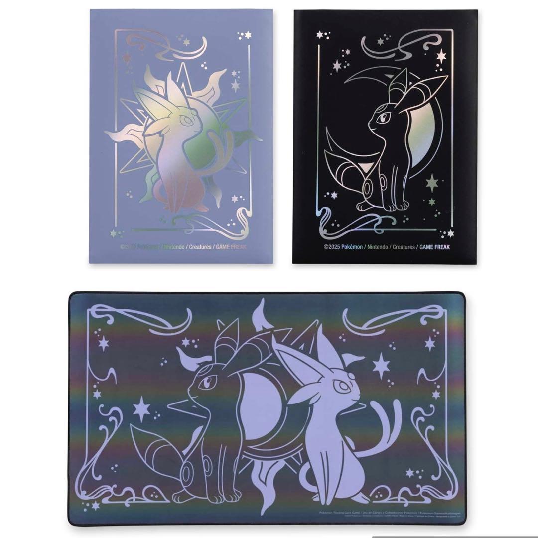 海外ポケセン 限定 エーフィ ブラッキー プレイマット デッキシールド セット