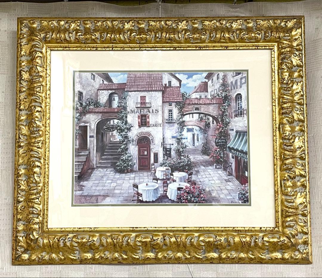 イタリア輸入 Duvall作 風景画 ゴールド額縁 中型 ➃