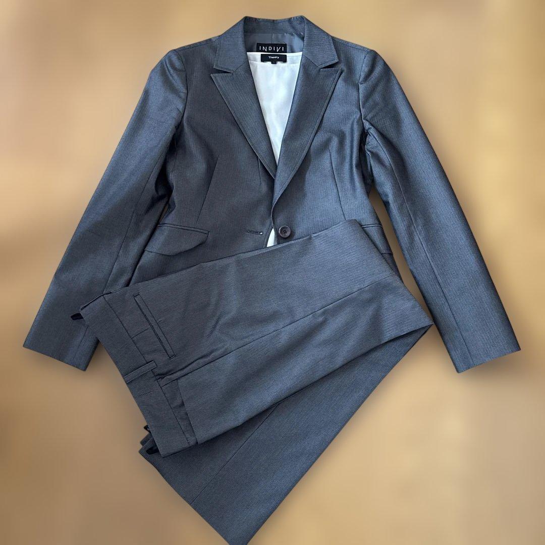 INDIVI グレー パンツスーツ