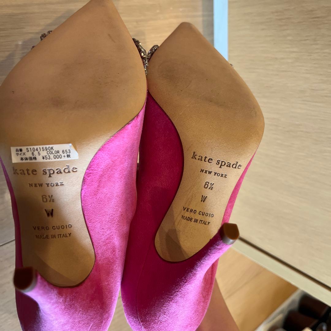 新品！ケイトスペード ビジュー付き ピンク ピンヒール 23.5cm