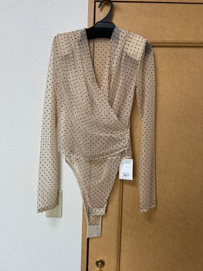 CLANE DESIGN MIXカラー長袖ボディスーツ