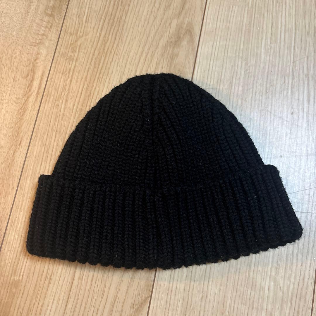 MONCLER ブラック ビーニー ニット帽 - メルカリ