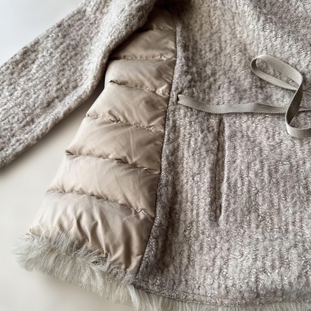 ダーマコレクシン 背中ダウンジャケット？カーディガン ベージュカラー