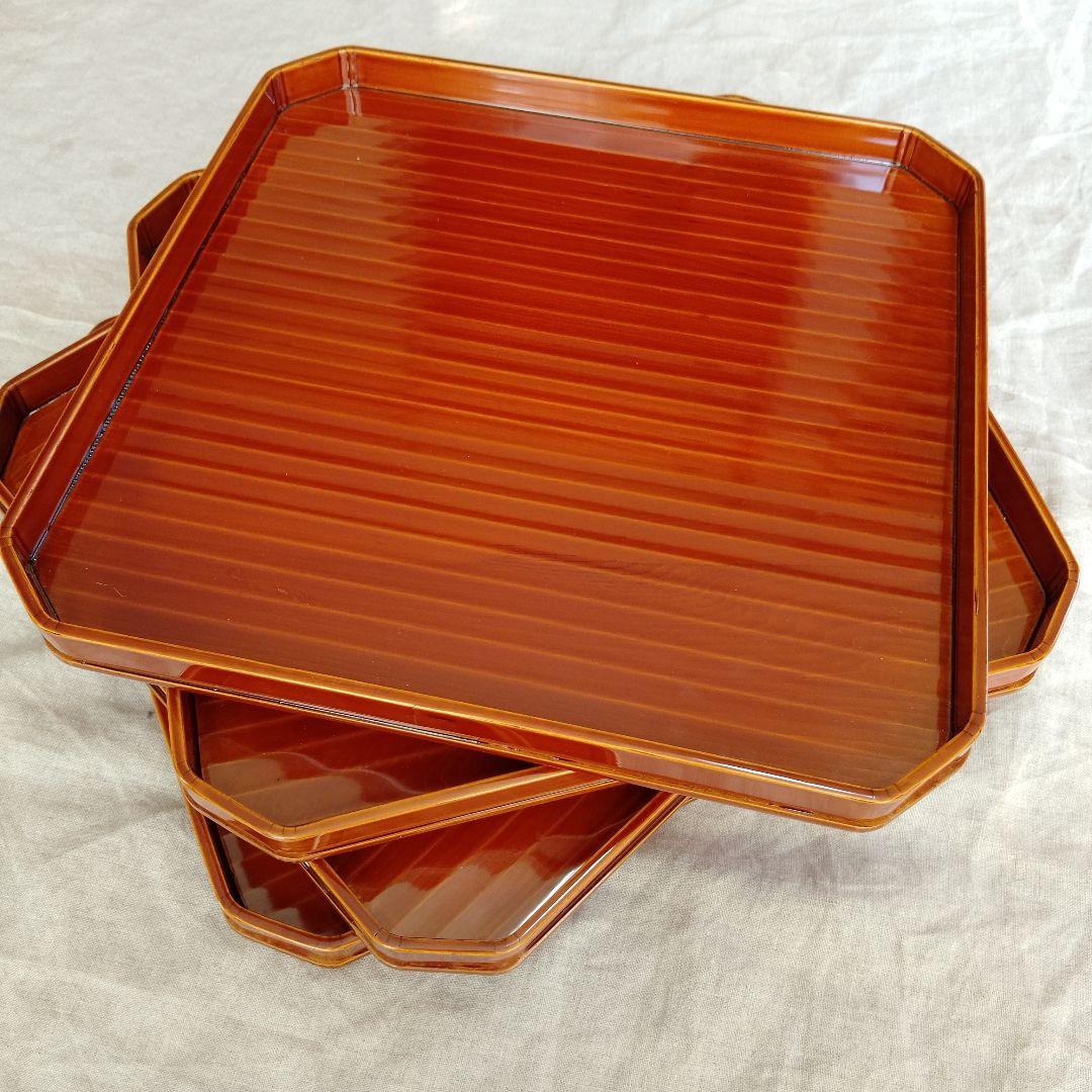 飛騨春慶　春慶塗　懐石膳　四角盆　4枚 飛騨春慶 漆塗り | 漆器 利休会席膳5枚組 伝統工芸品 お膳 お盆