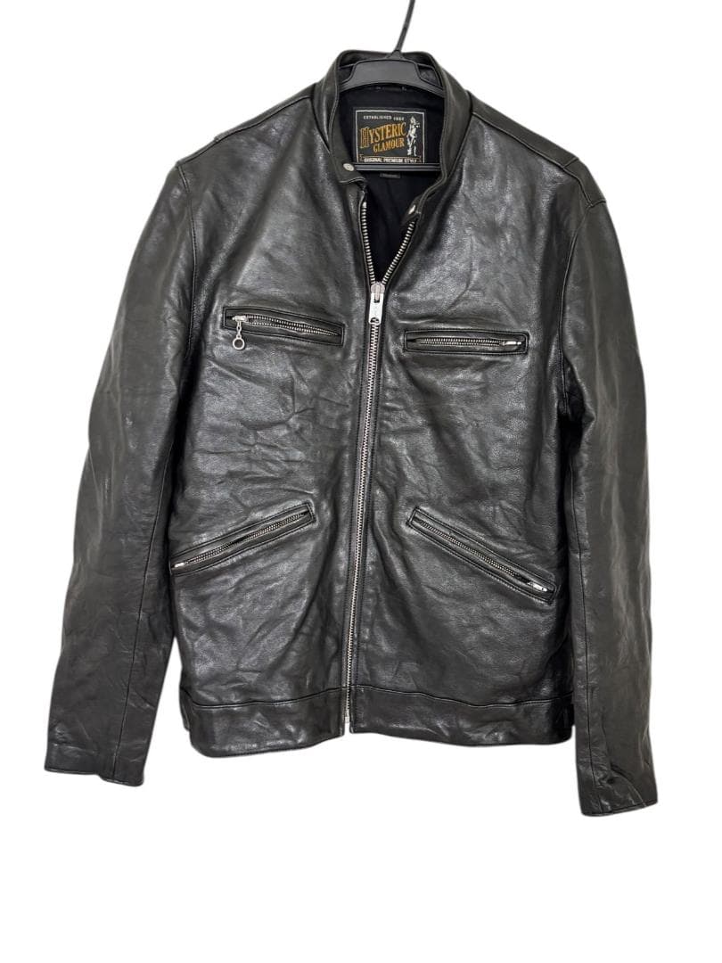 ヒステリックグラマー レザージャケット 長袖 ブラック メンズ M G5 HYSTERIC GLAMOUR（ヒステリックグラマー）の「ホースレザー シングル