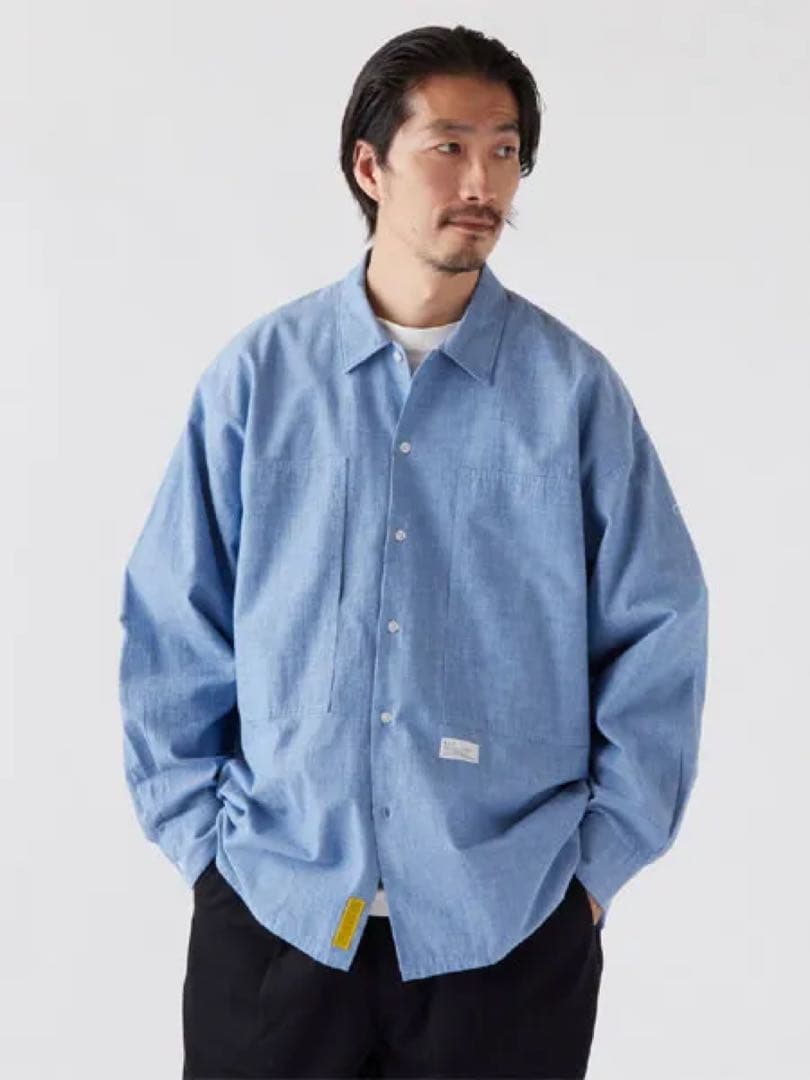 FAT SQUAD BIG シルエット　L/S シャンブレー シャツ　Blue