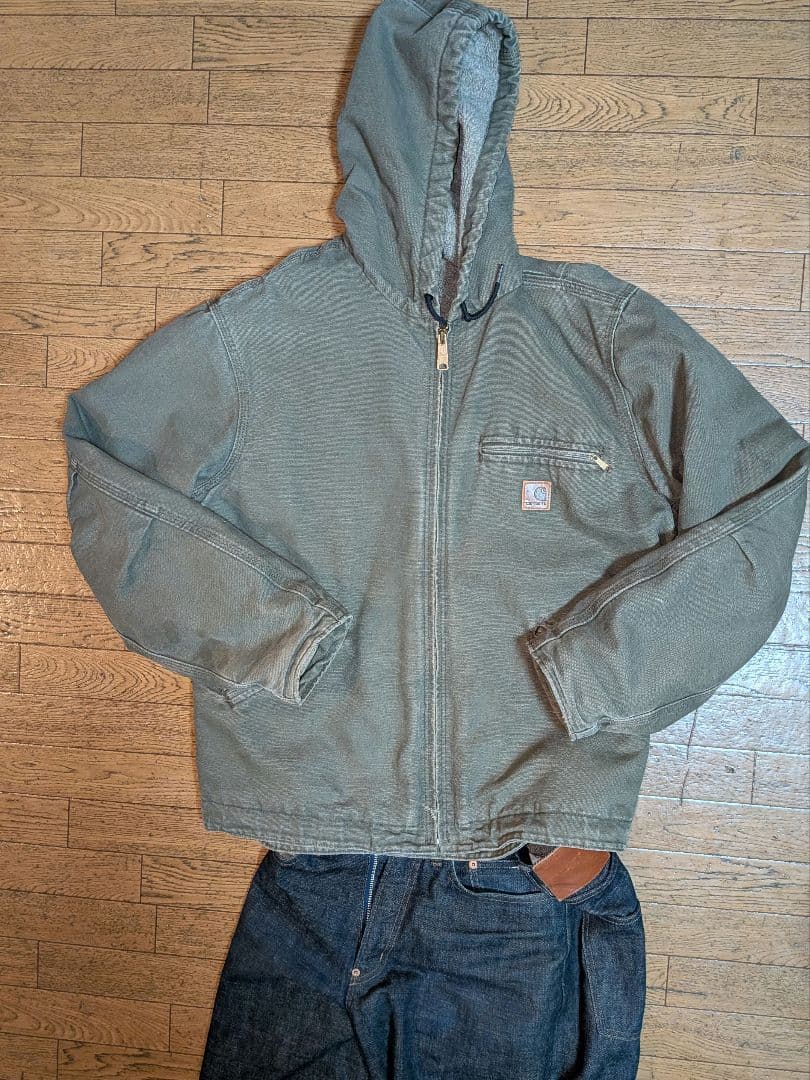破格！！！​【希少カラー】Carhartt　00s ジャケット M 裏ボア Carhartt（カーハート） デニムジャケット 裏ボア Gジャン アウター