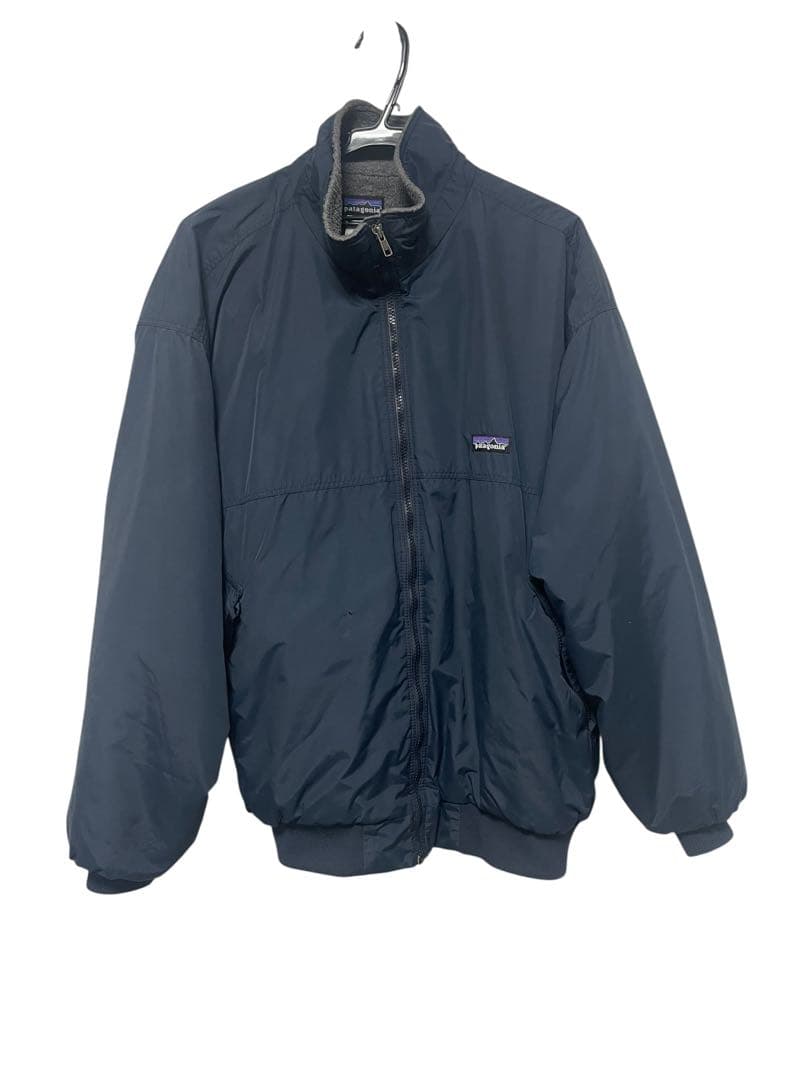 希少！L patagoniaシェルドシンチラジャケット ネイビー パタゴニア