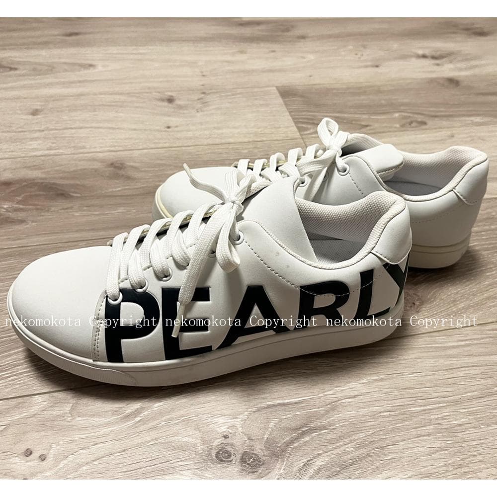 パーリーゲイツ サイドロゴ スパイク シューズ 24.5cm 白 レディース