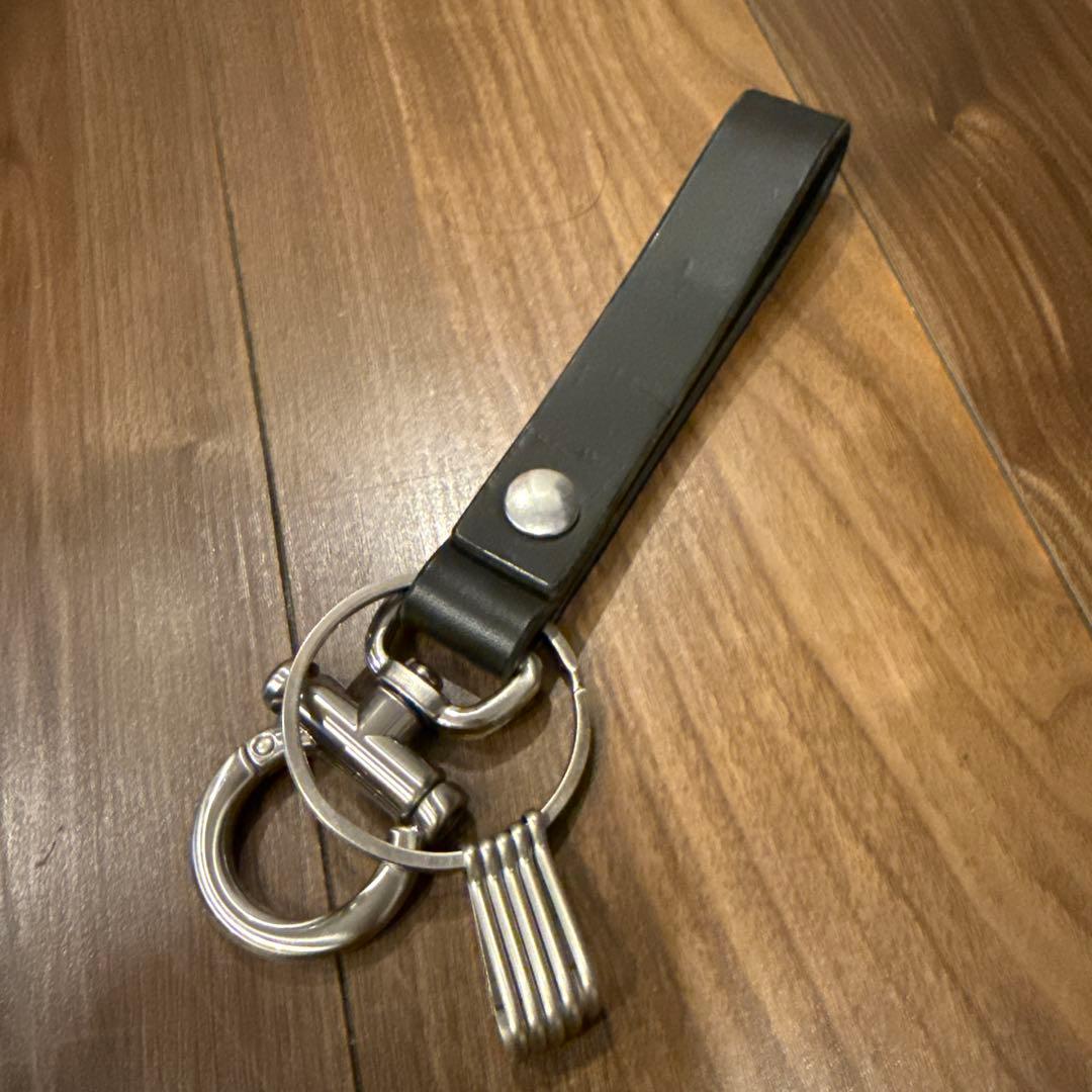 hender scheme ブラックレザー キーフロック キーホルダー Hender Scheme (エンダースキーマ) key flock / キーフロック