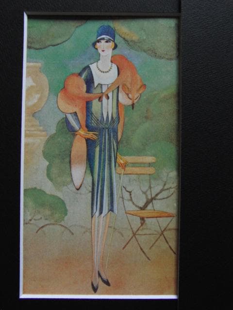 蕗谷虹児、【秋初のパリジェンヌ】、美人画、希少な画集より