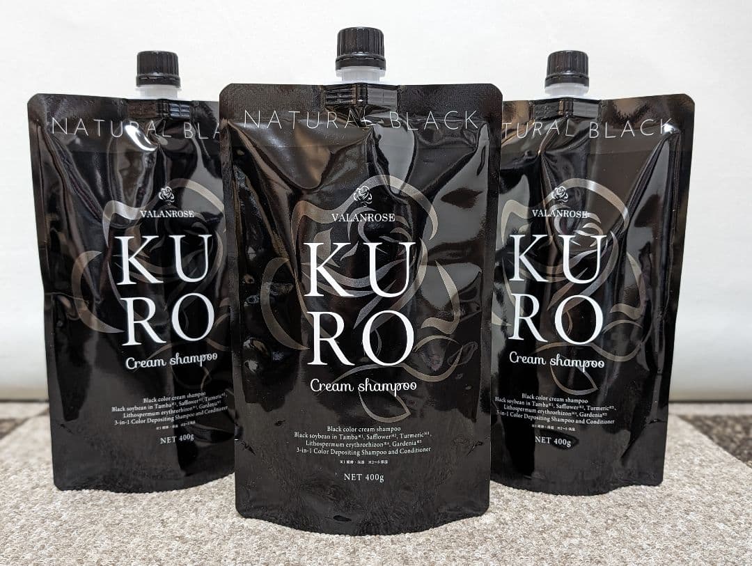 KURO クリームシャンプー ナチュラルブラック 400g 3個セット