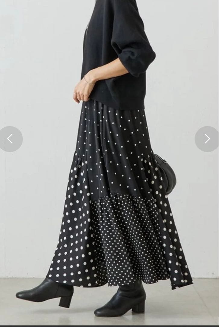 【新品タグ付】BEARDSLEY ドットパッチワークロングスカート BEARDSLEY（ビアズリー） スカート ドットパッチワークロングスカート