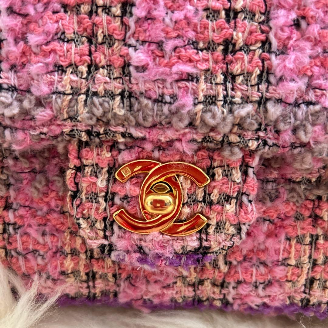 極美品 シャネル CHANEL マトラッセ 親子バッグ ピンクツイード - メルカリ