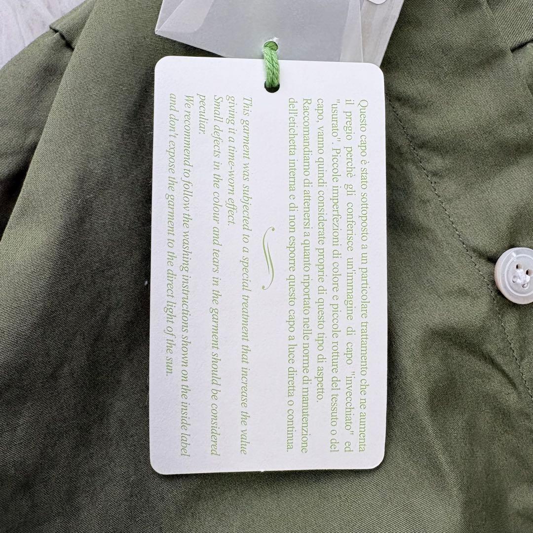 タグ付き未使用✨Finamore ホリゾンタルカラーシャツ コットン